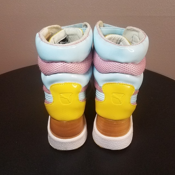 Puma Mihara Yasuhiro Wedge Sneaker sz 9.5 Womens Used Pink/Blue - Picture 4 of 9